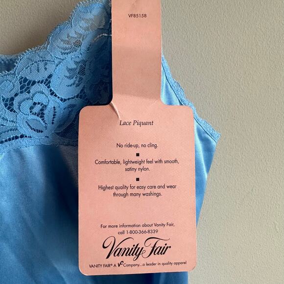 Vanity Fair Vintage Stain Lace Camisole Lingerie Top Made in USA Blue size 38 - Picture 4 of 13